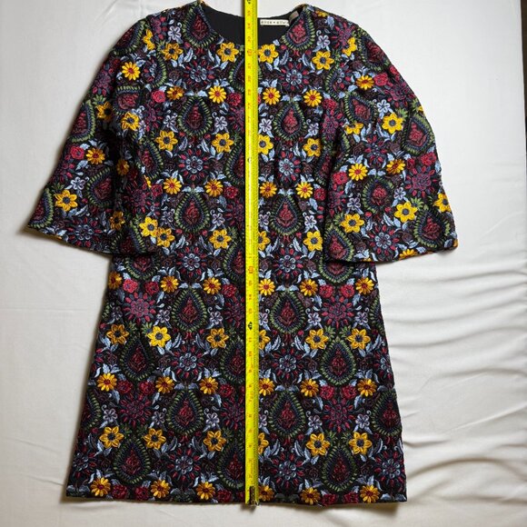 alice + olivia | Size 12 | Coley Bell Sleeve Floral Embroidered Mini Dress - Picture 7 of 11